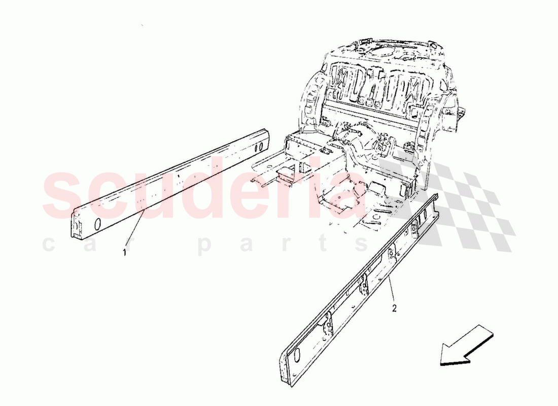 Central Structual Frames and Sheet Panels of Maserati Maserati GranTurismo MC Stradale