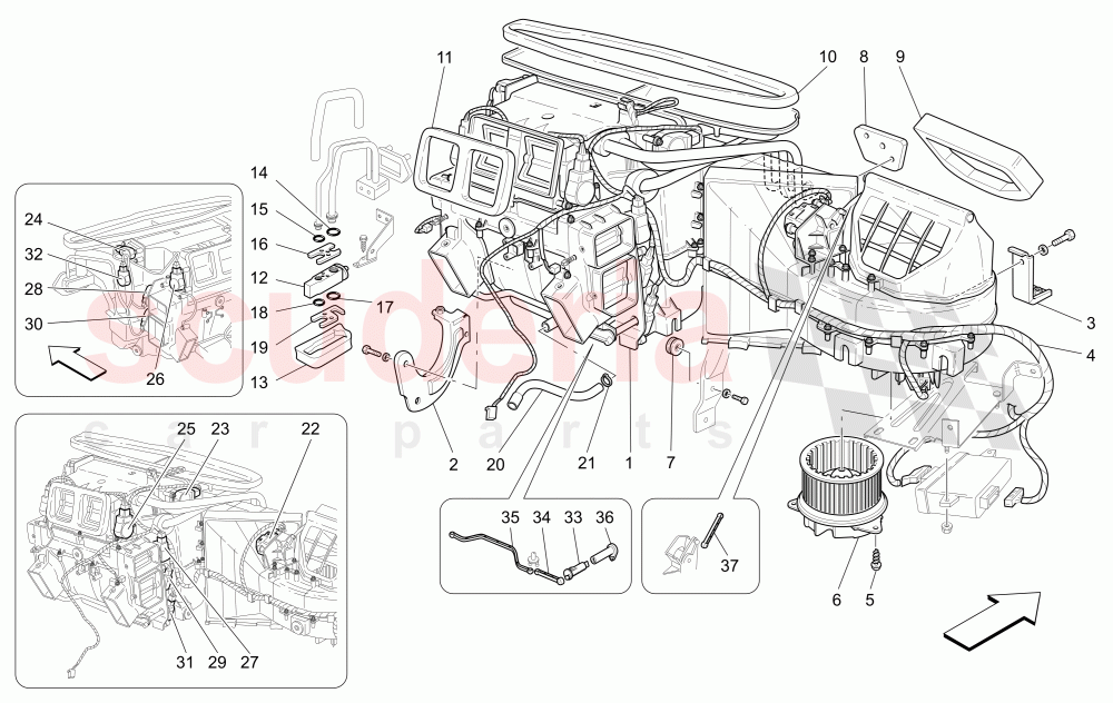 A/C UNIT: DASHBOARD DEVICES of Maserati Maserati GranCabrio (2013-2015) MC