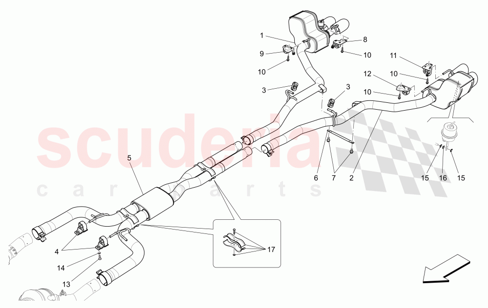 SILENCERS of Maserati Maserati Ghibli (2014-2016)