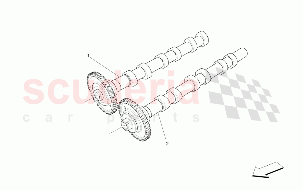 LH CYLINDER HEAD CAMSHAFTS of Maserati Maserati Quattroporte (2013-2016) Diesel