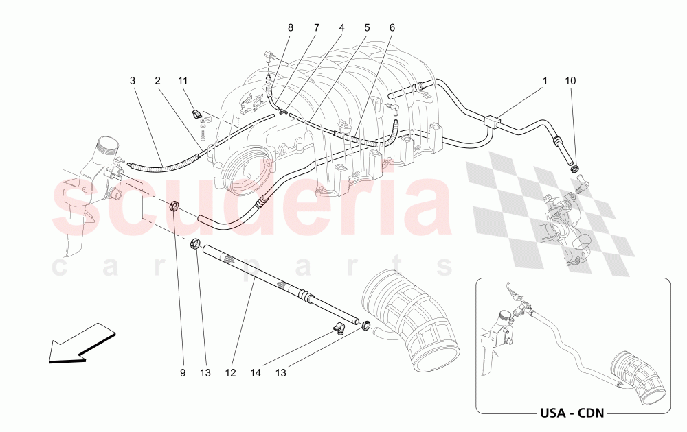 OIL VAPOUR RECIRCULATION SYSTEM of Maserati Maserati 4200 Coupe (2005-2007) CC