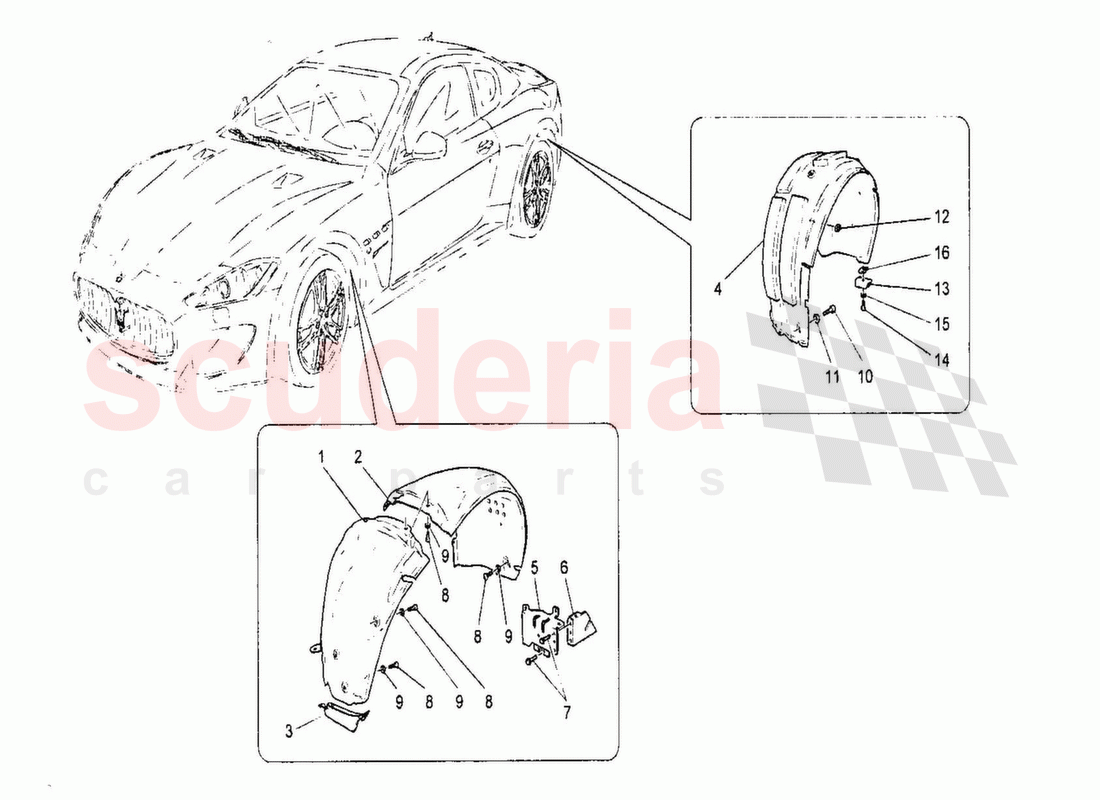 Wheel House and Lids of Maserati Maserati GranTurismo MC Stradale