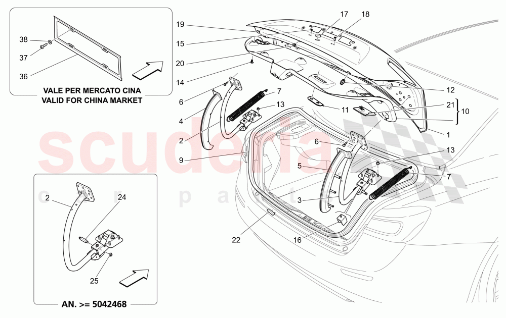 REAR LID (Not available with: POWER LIFTGATE WITH KICK SENSOR) of Maserati Maserati Ghibli (2014-2016)