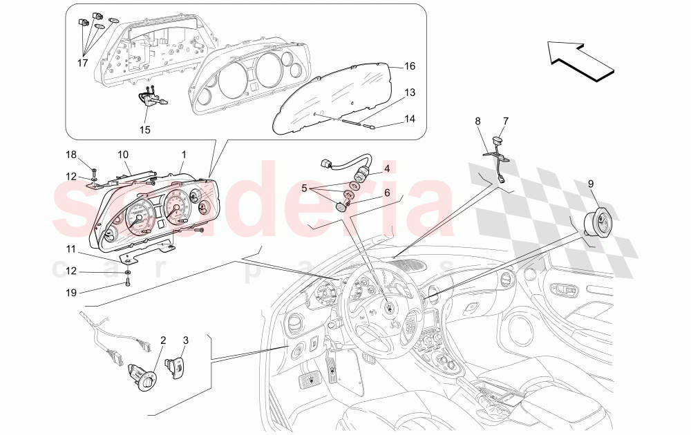 PASSENGER COMPARTMENT DEVICES (Dashboard) of Maserati Maserati 4200 Spyder (2005-2007) GT