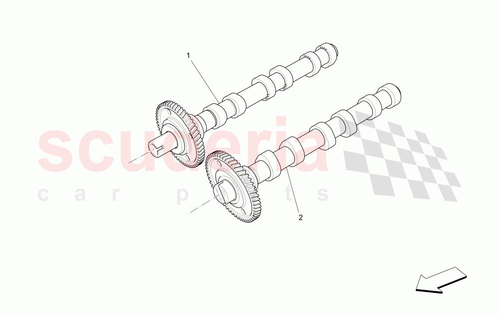 RH CYLINDER HEAD CAMSHAFTS of Maserati Maserati Quattroporte (2013-2016) Diesel