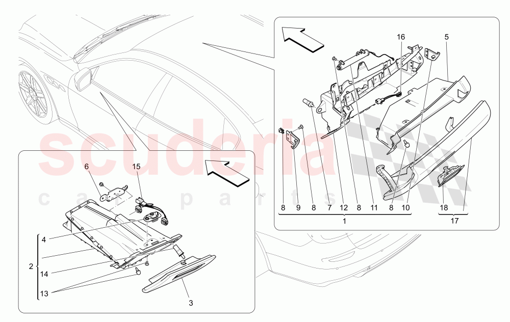 GLOVE COMPARTMENTS of Maserati Maserati Quattroporte (2013-2016) S Q4