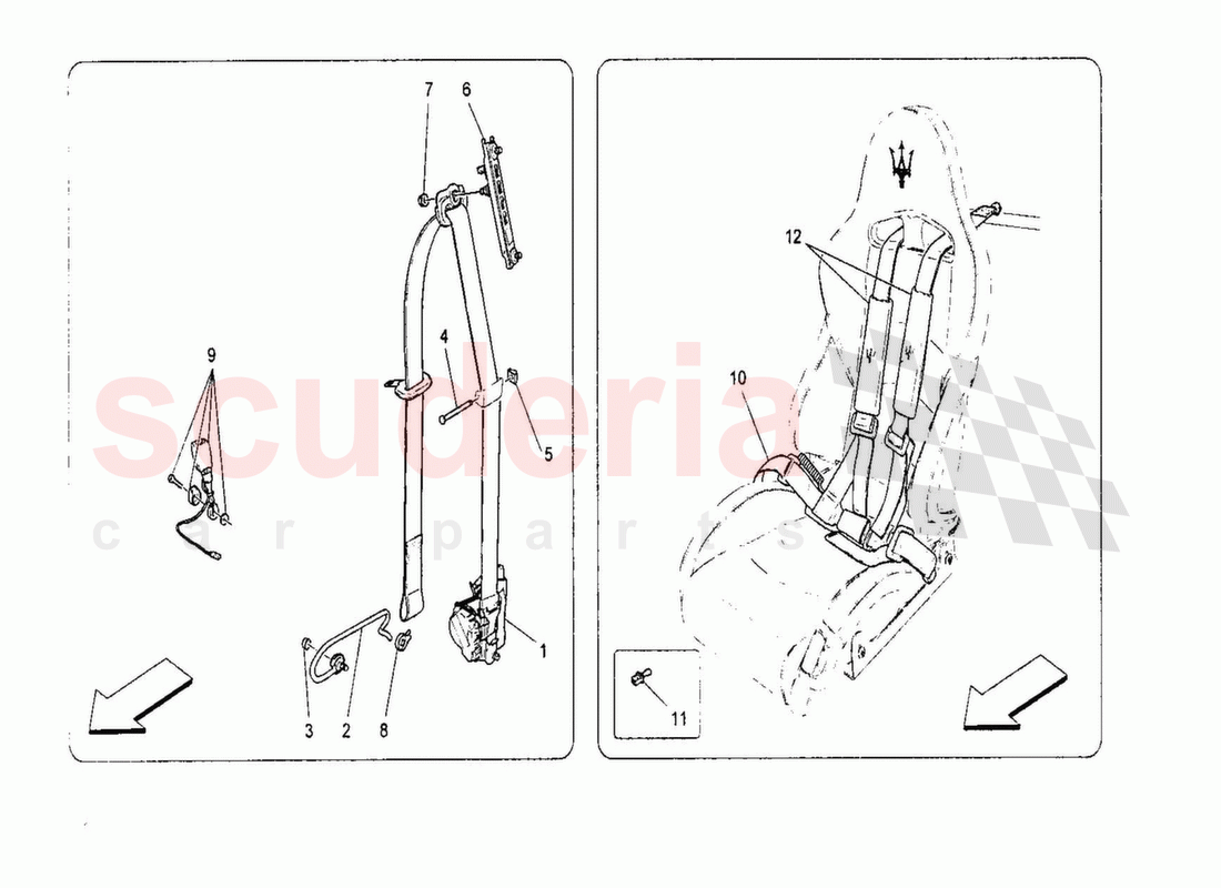 Front Seatbelts of Maserati Maserati GranTurismo MC Stradale