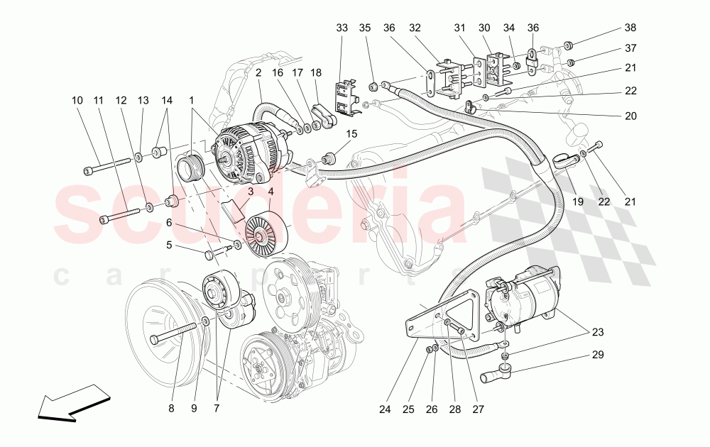 ALTERNATOR AND STARTING MOTOR of Maserati Maserati 4200 Spyder (2005-2007) CC