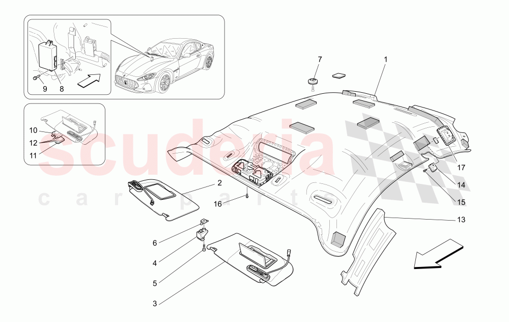 ROOF AND SUN VISORS of Maserati Maserati GranTurismo (2017+) Sport Auto