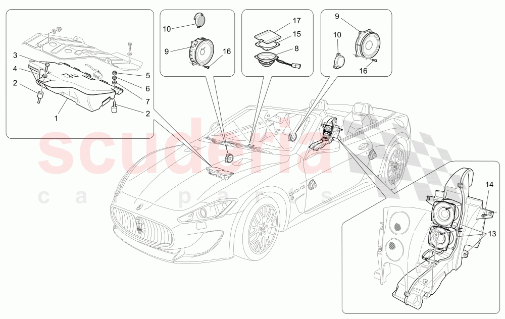 SOUND DIFFUSION SYSTEM of Maserati Maserati GranCabrio (2013-2015) MC