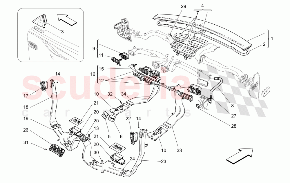 A/C UNIT: DIFFUSION of Maserati Maserati Quattroporte (2017+) S V6 410bhp