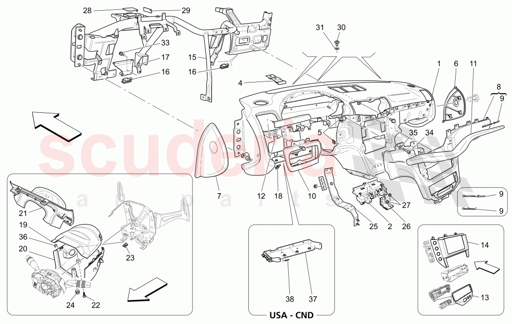 DASHBOARD UNIT (Not available with: Centennial Edition) of Maserati Maserati GranCabrio (2013-2015) MC