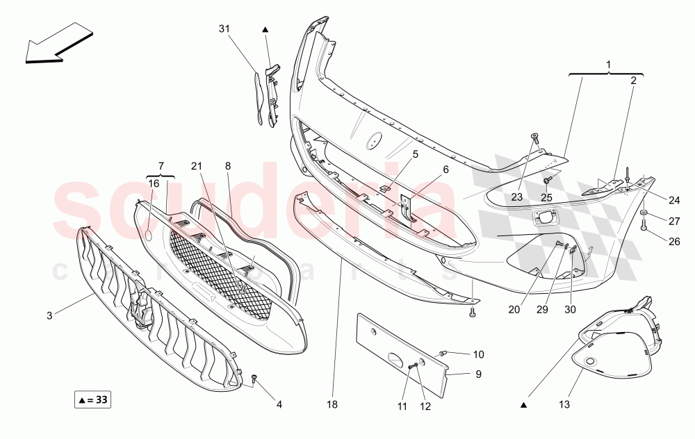 FRONT BUMPER of Maserati Maserati GranTurismo (2017+) Sport Auto