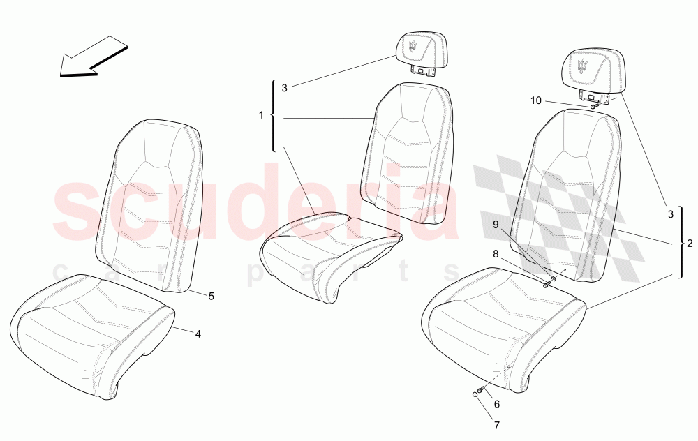 REAR SEATS: TRIM PANELS (Available with: Centennial Edition) of Maserati Maserati GranCabrio (2016+) MC Centennial