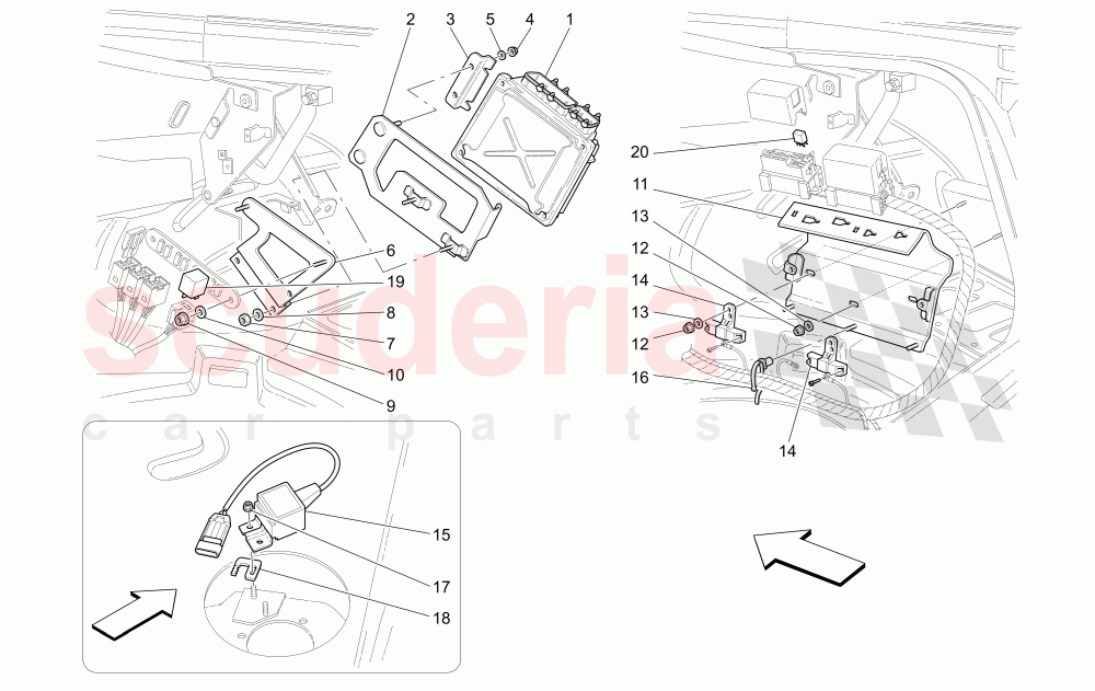 TRUNK COMPARTMENT CONTROL UNITS (R.H. Side Available with: "Spyder 90th Anniversary" Version) of Maserati Maserati 4200 Spyder (2005-2007) CC