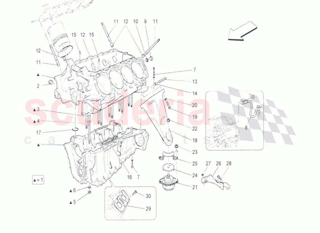 Crankcase of Maserati Maserati GranTurismo MC Stradale