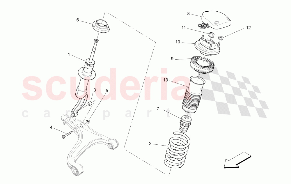 FRONT SHOCK ABSORBER DEVICES of Maserati Maserati Quattroporte (2017+) S Q4