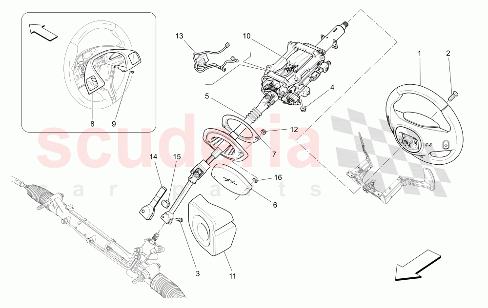 STEERING COLUMN AND STEERING WHEEL UNIT of Maserati Maserati Ghibli (2014-2016) S Q4