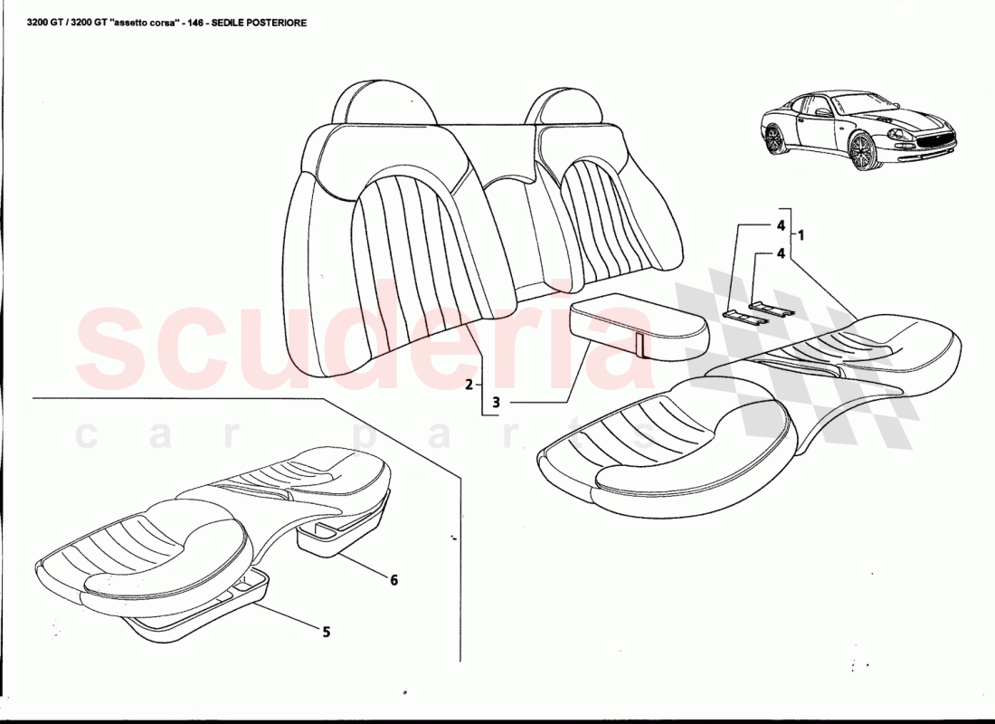 REAR SEAT of Maserati Maserati 3200 GT / Assetto Corsa