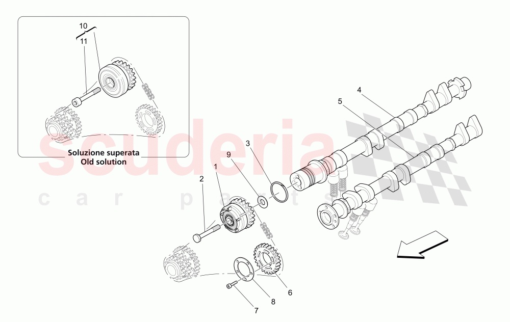 LH CYLINDER HEAD CAMSHAFTS of Maserati Maserati GranCabrio (2013+) Sport