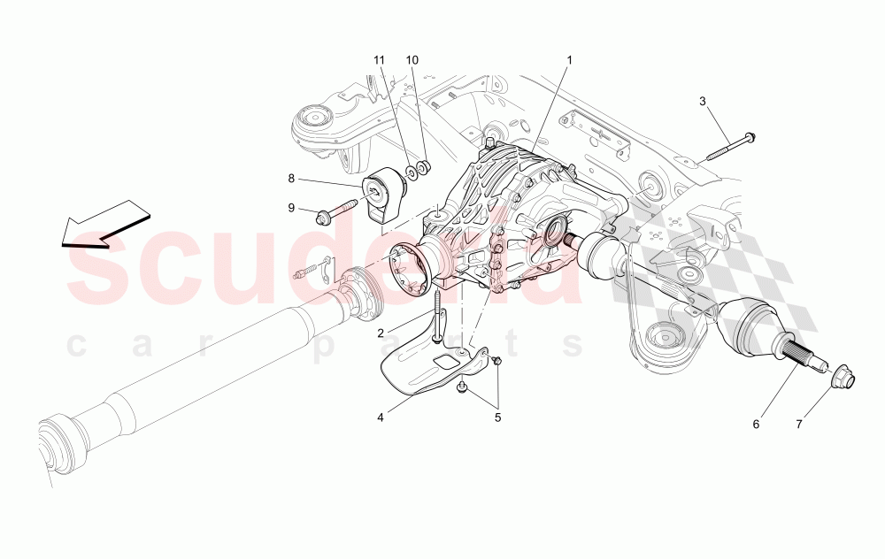 DIFFERENTIAL AND REAR AXLE SHAFTS of Maserati Maserati Quattroporte (2013-2016) S Q4