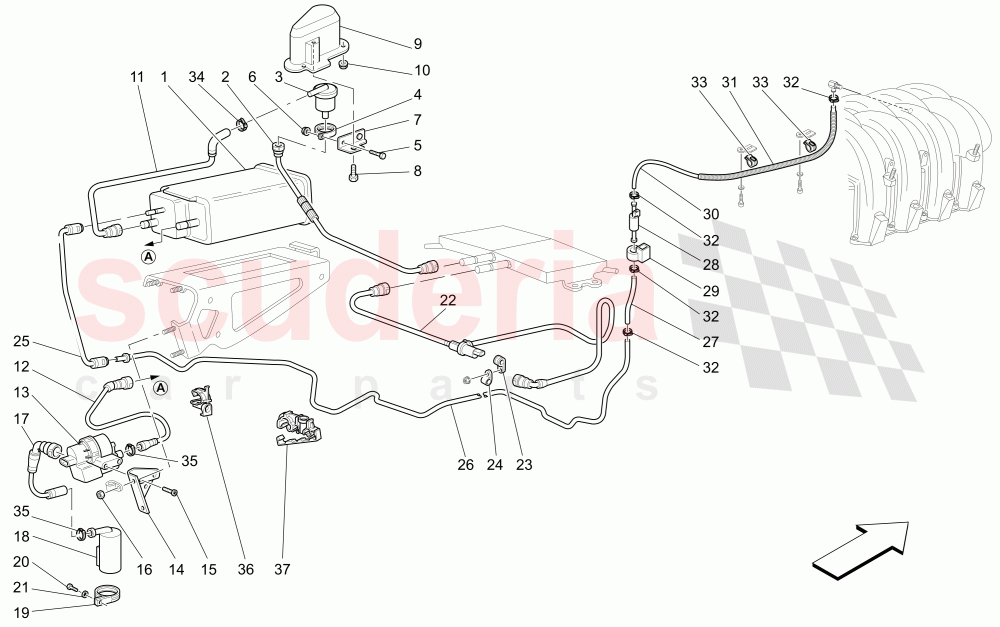 ANTIEVAPORATION SYSTEM of Maserati Maserati 4200 Coupe (2002-2004) CC