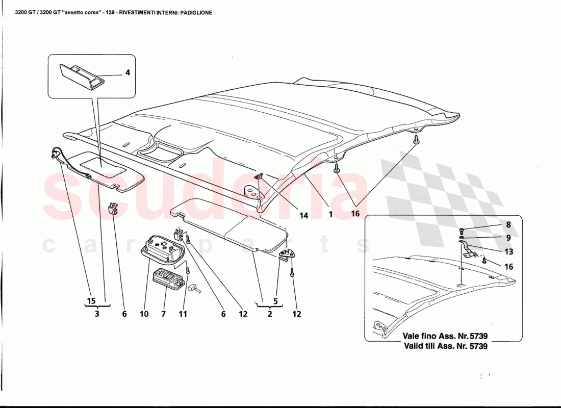 INNER TRIMS: ROOF of Maserati Maserati 3200 GT / Assetto Corsa