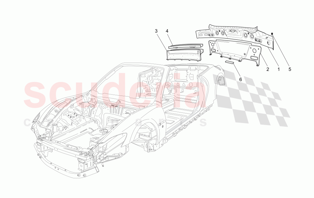 BODYWORK AND REAR OUTER TRIM PANELS of Maserati Maserati GranCabrio (2010-2012)