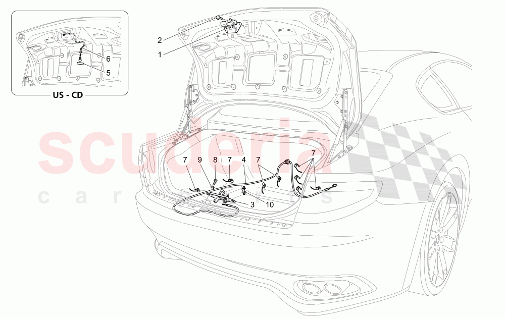 REAR LID OPENING CONTROL of Maserati Maserati GranTurismo (2009-2012) S Auto