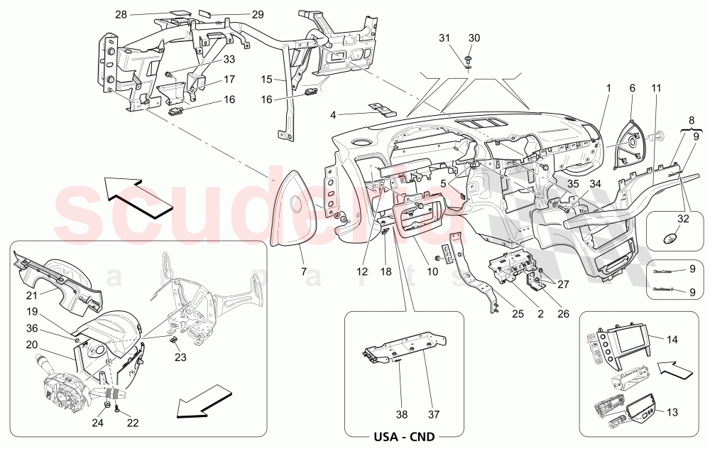 DASHBOARD UNIT (Not available with: CENTENNIAL INTERNALS, Special Edition) of Maserati Maserati GranCabrio (2011-2012) Sport