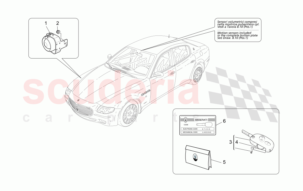 ALARM AND IMMOBILIZER SYSTEM of Maserati Maserati Quattroporte (2008-2012) S 4.7