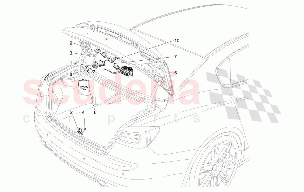 REAR LID OPENING CONTROL (Available with: POWER LIFTGATE WITH KICK SENSOR) of Maserati Maserati Quattroporte (2013-2016) S Q4