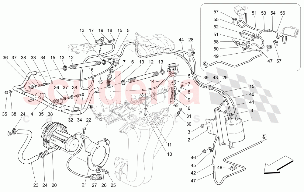 ADDITIONAL AIR SYSTEM of Maserati Maserati GranSport Coupe (2005-2007)