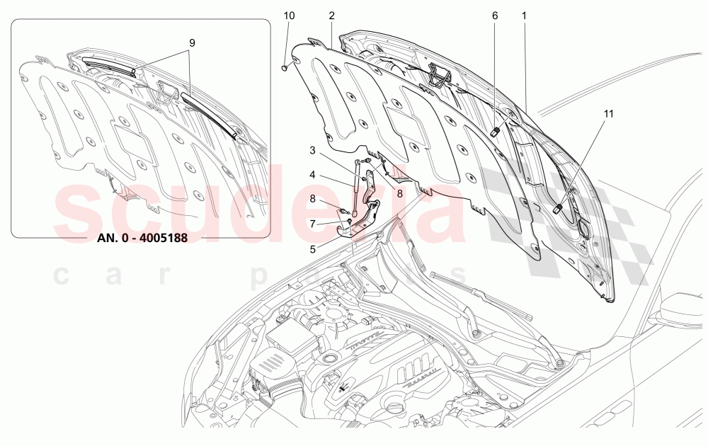 FRONT LID of Maserati Maserati Quattroporte (2013-2016) S V6 410bhp