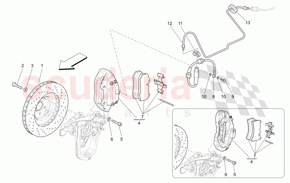 BRAKING DEVICES ON FRONT WHEELS (Not available with: Special Edition) of Maserati Maserati GranTurismo (2012-2016) Sport CC