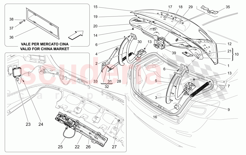 REAR LID (Available with: POWER LIFTGATE WITH KICK SENSOR) of Maserati Maserati Ghibli (2014-2016) Diesel