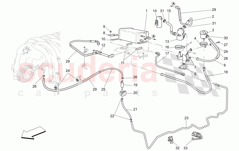 ANTIEVAPORATION SYSTEM of Maserati Maserati 4200 Spyder (2005-2007) GT