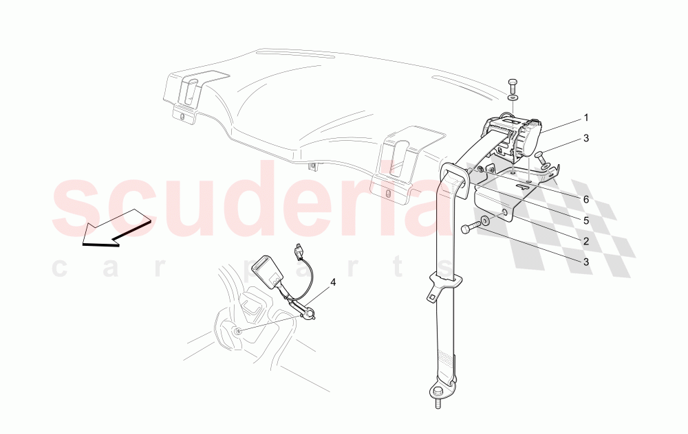 REAR SEAT BELTS of Maserati Maserati GranTurismo (2014+) Auto
