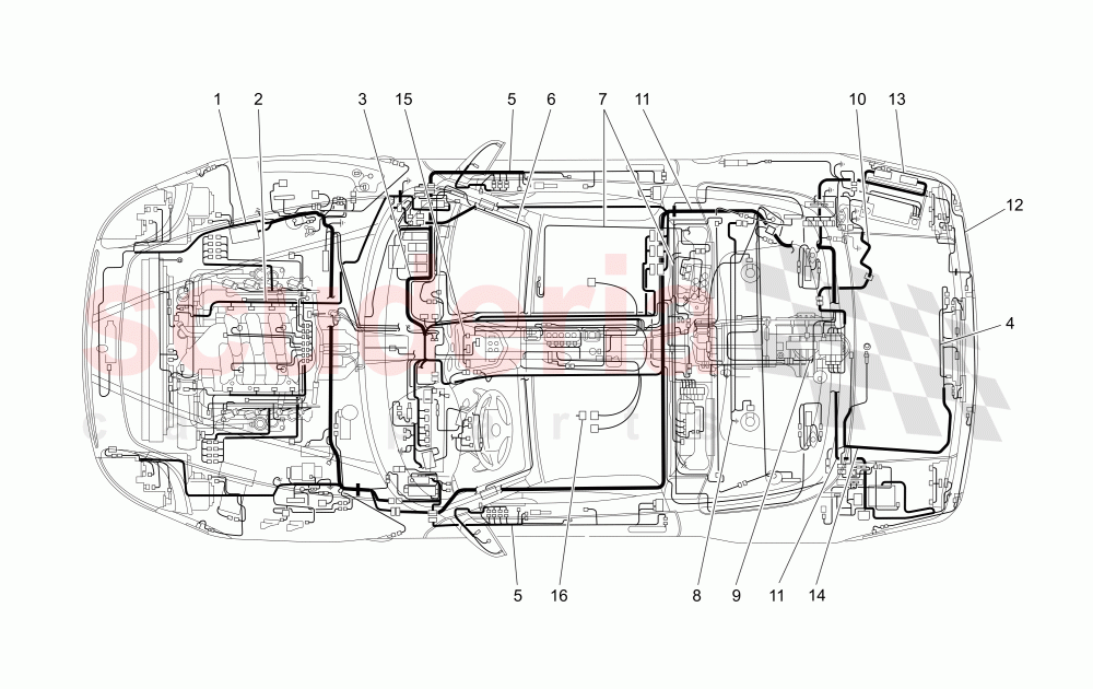 MAIN WIRING of Maserati Maserati GranSport Spyder (2005-2007)