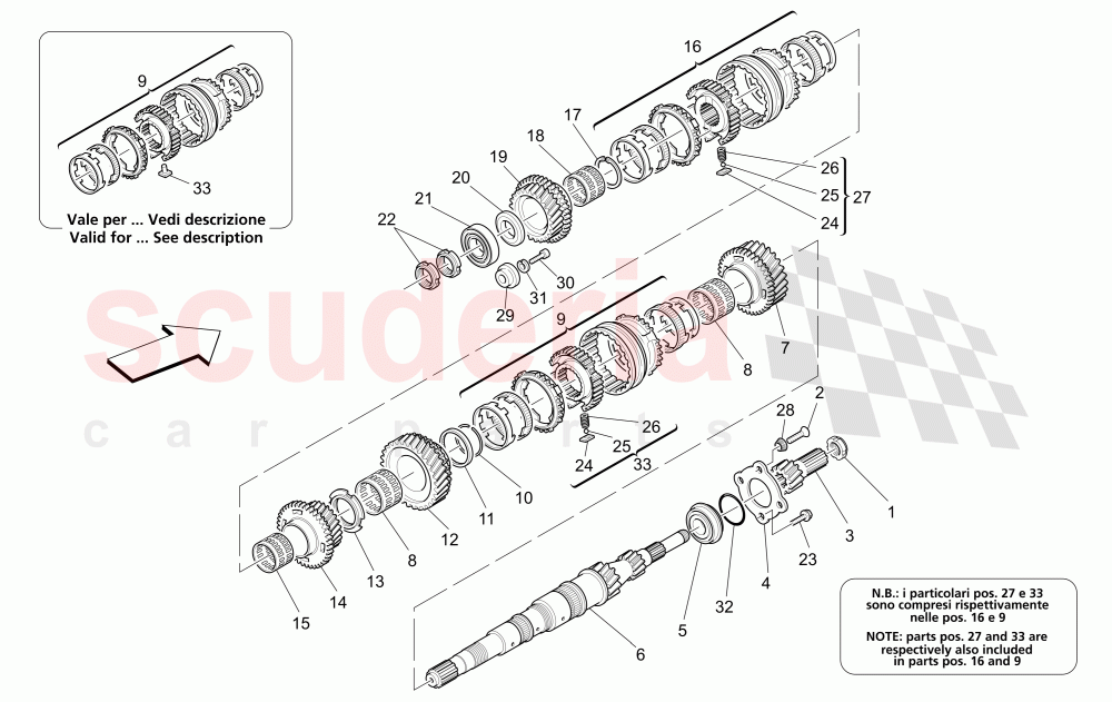 MAIN SHAFT GEARS of Maserati Maserati 4200 Coupe (2005-2007) CC