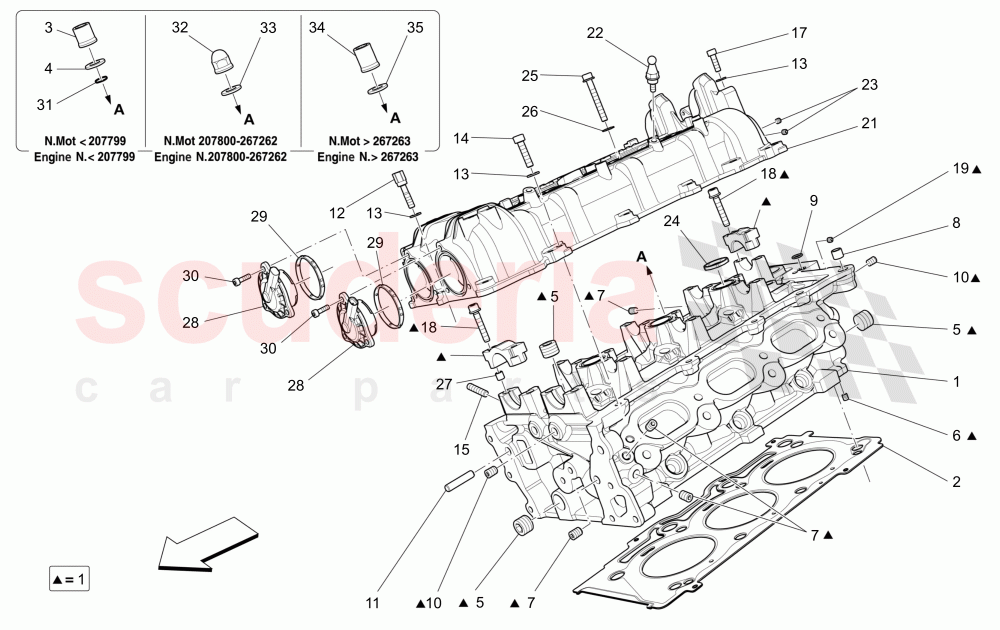 RH CYLINDER HEAD of Maserati Maserati Ghibli (2017+) S Q4