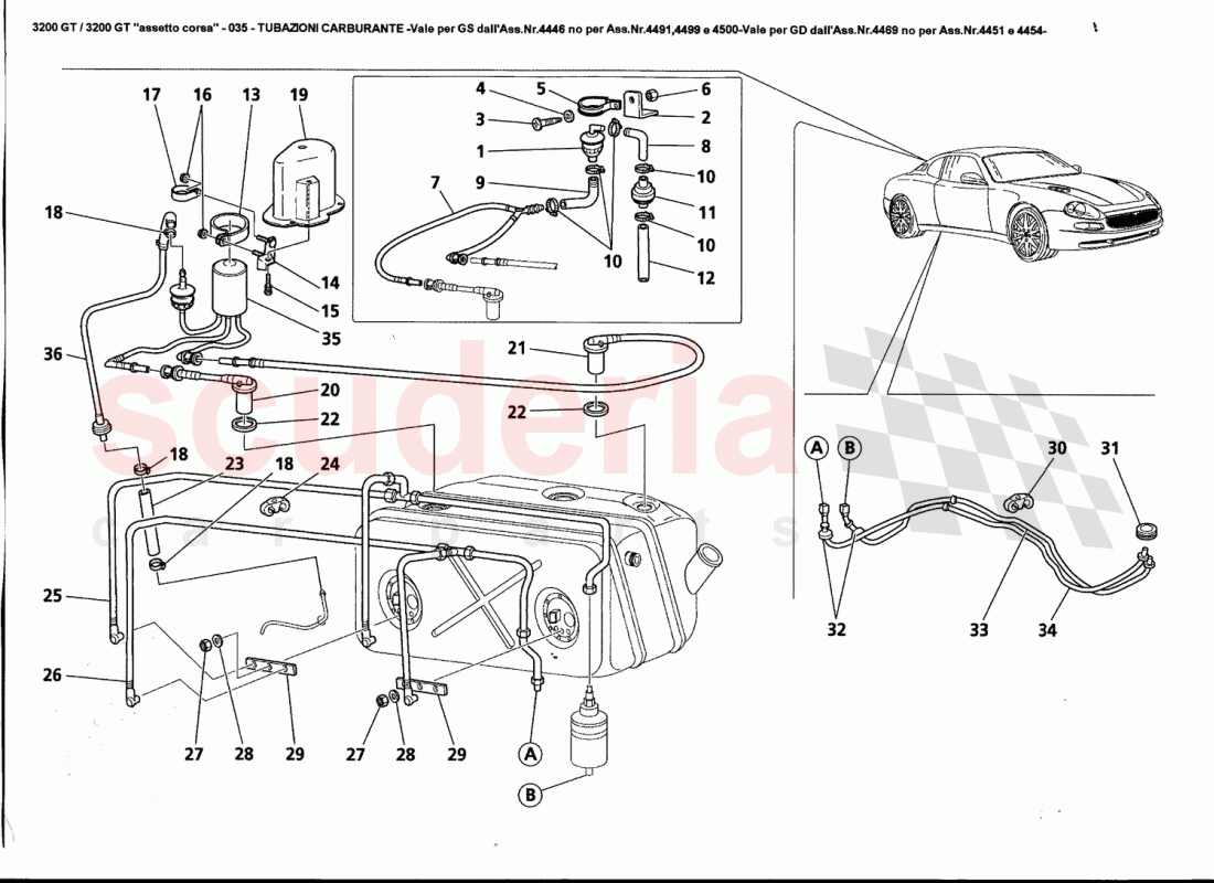 FULL PIPES - Valid for GS from Ass.Nr.4446 not for Ass.Nr.4491,4499 and 4500 - Valid for GD from Ass of Maserati Maserati 3200 GT / Assetto Corsa