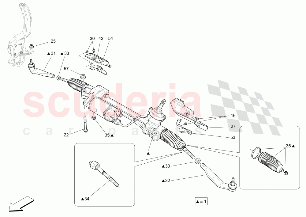 COMPLETE STEERING RACK UNIT of Maserati Maserati Quattroporte (2017+) S V6 410bhp