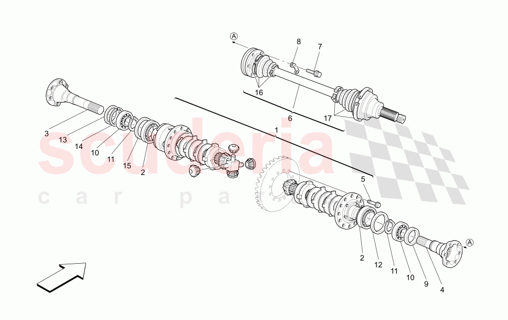 DIFFERENTIAL AND REAR AXLE SHAFTS of Maserati Maserati GranSport Coupe (2005-2007)