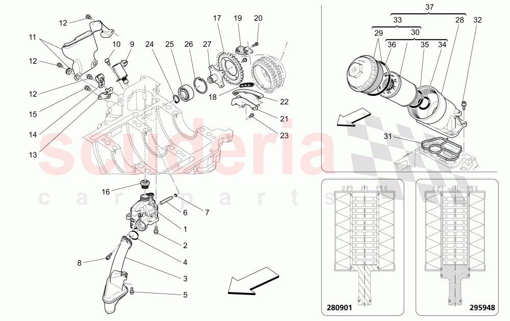 LUBRICATION SYSTEM: PUMP AND FILTER of Maserati Maserati Quattroporte (2013+) GTS