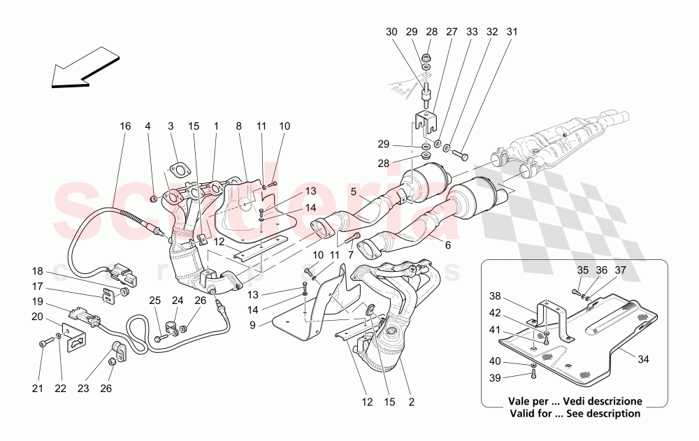 PRE-CATALYTIC CONVERTERS AND CATALYTIC CONVERTERS of Maserati Maserati GranSport Spyder (2005-2007)