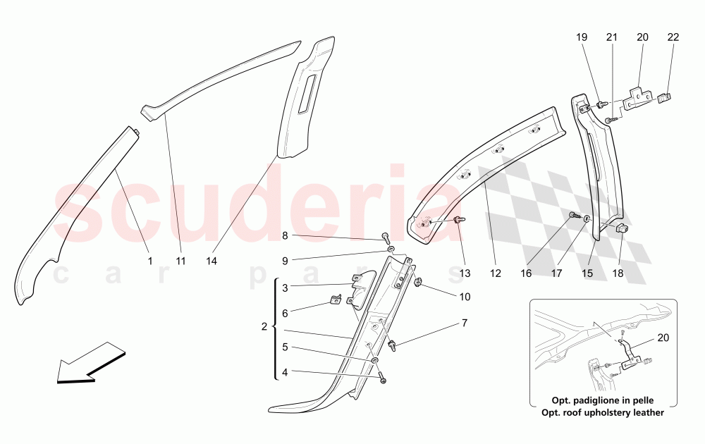 INNER TRIMS of Maserati Maserati 4200 Coupe (2005-2007) CC