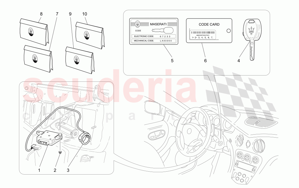 ALARM AND IMMOBILIZER SYSTEM of Maserati Maserati GranSport Coupe (2005-2007)