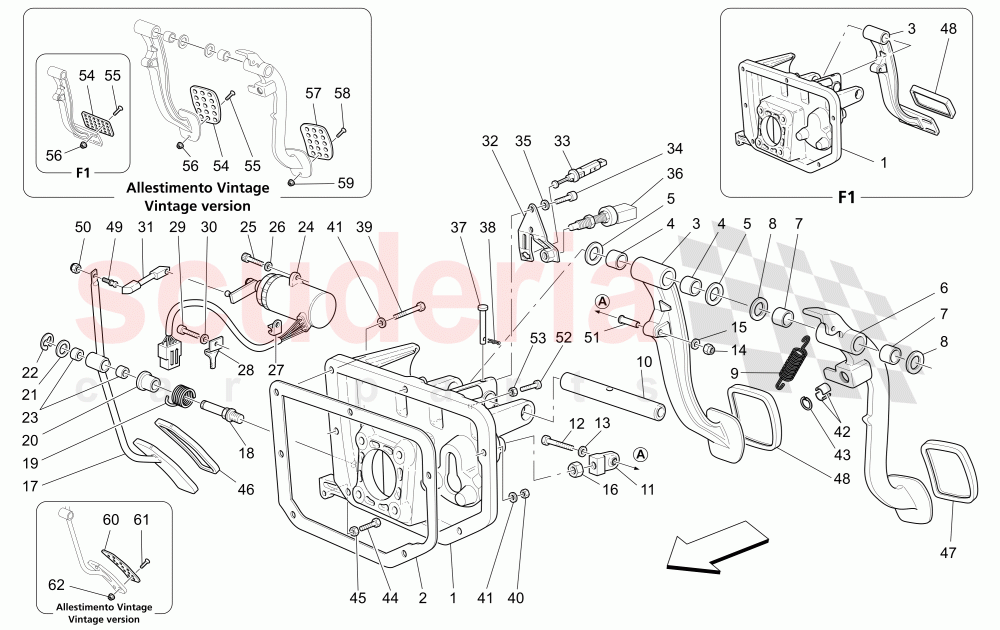 COMPLETE PEDAL BOARD UNIT of Maserati Maserati 4200 Coupe (2005-2007) CC