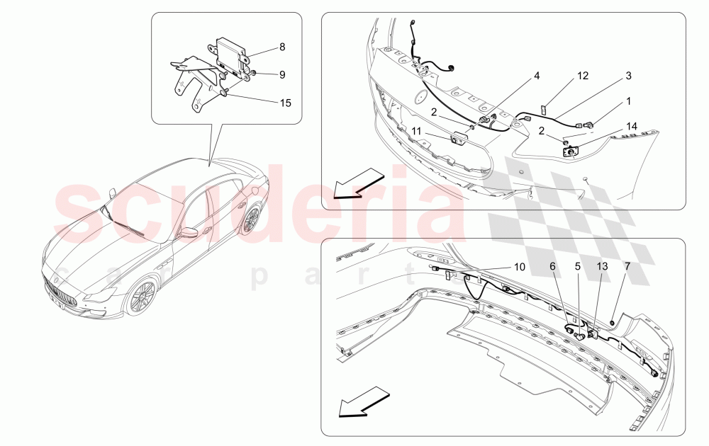 PARKING SENSORS of Maserati Maserati Quattroporte (2013-2016) S Q4